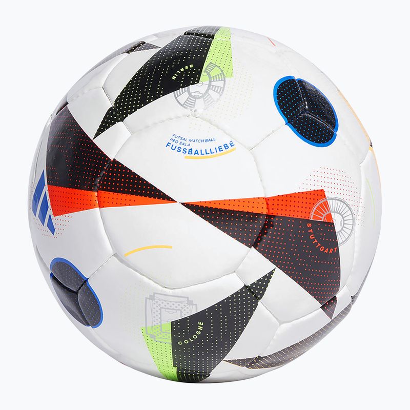 Piłka do piłki nożnej adidas Fussballliebe Pro Sala Euro 2024 white/black/glow blue rozmiar 4 2