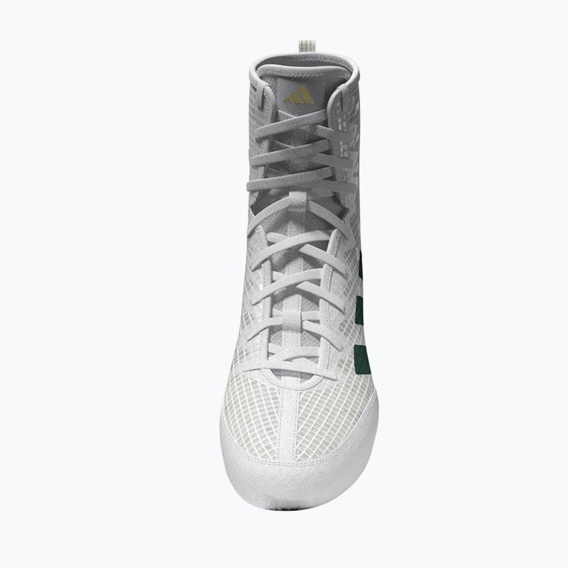 Buty bokserskie adidas Box Hog 4 cloud white/collegiate green/core black 5