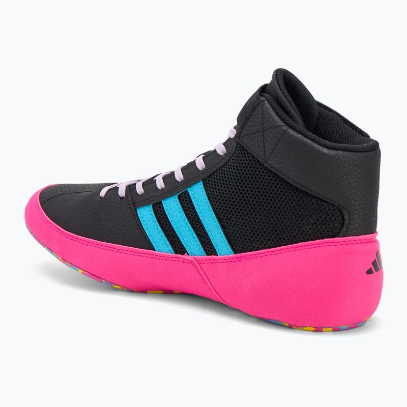 Buty bokserskie adidas HVC core black/signal cyan/yellow 3