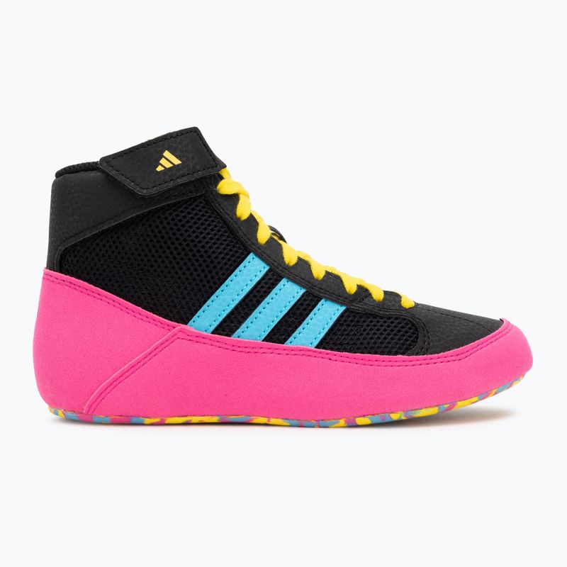 Buty bokserskie dziecięce adidas Havoc core black/signal cyan/yellow 2