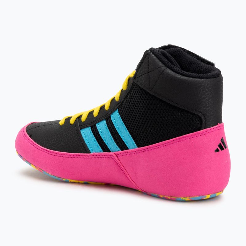 Buty bokserskie dziecięce adidas Havoc core black/signal cyan/yellow 3