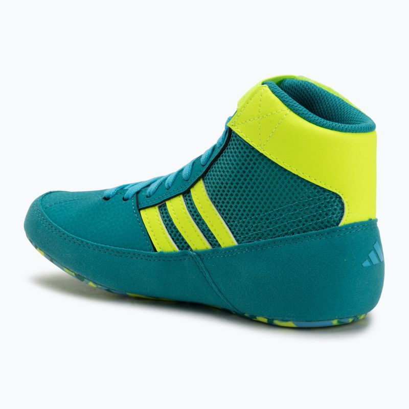Buty zapaśnicze dziecięce adidas Havoc purple team/lucid lemon/signal cyan 3