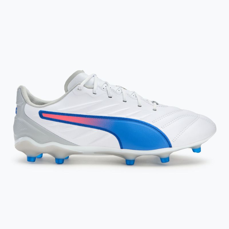 Buty piłkarskie męskie PUMA King Pro FG/AG puma white/bluemazing/flat light grey/sunset glow 2