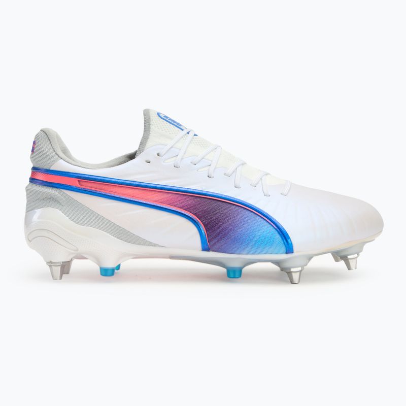 Buty piłkarskie męskie PUMA King Ultimate MxSG puma white/bluemazing/flat light grey/sunset glow 2