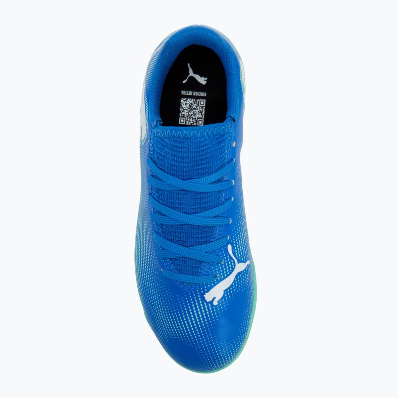 Buty piłkarskie dziecięce PUMA Future 7 Play TT Jr hyperlink blue/mint/puma white 5