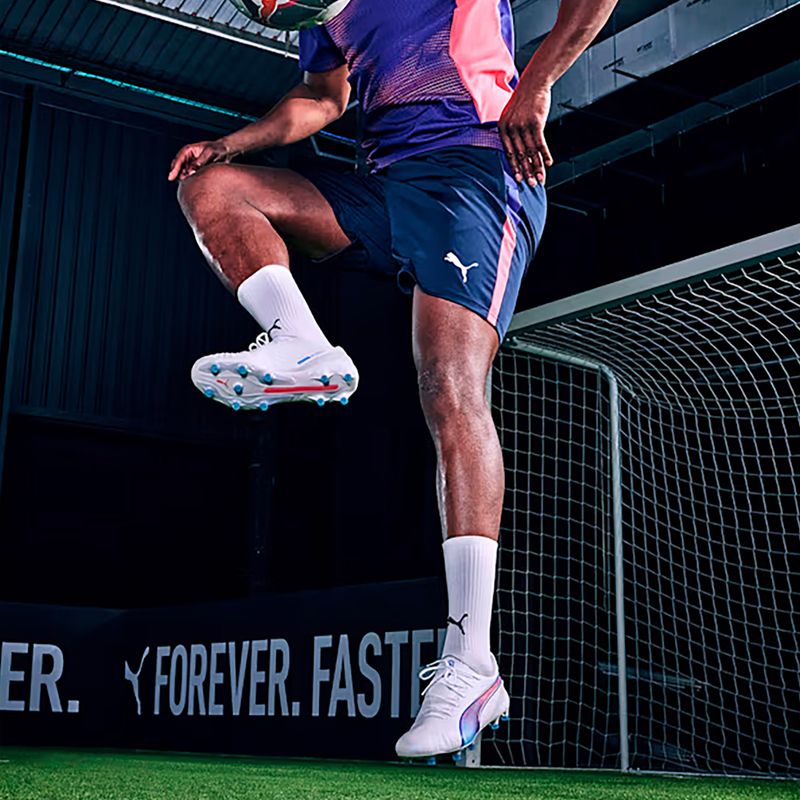 Buty piłkarskie PUMA King Ultimate FG/AG puma white/bluemazing/flat light grey/sunset glow 12