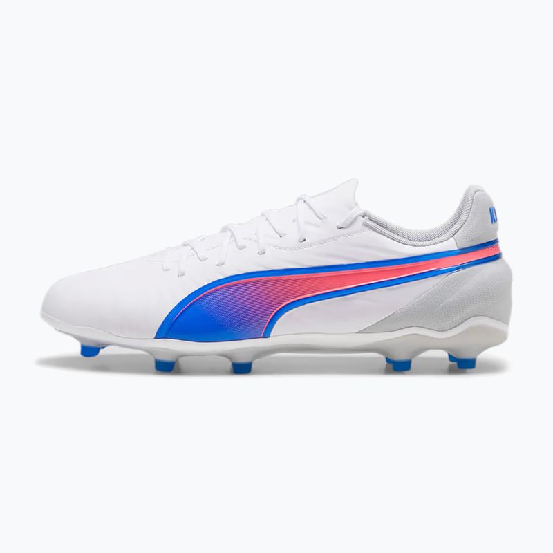 Buty piłkarskie PUMA King Match FG/AG puma white/bluemazing/flat light grey/sunset glow 10