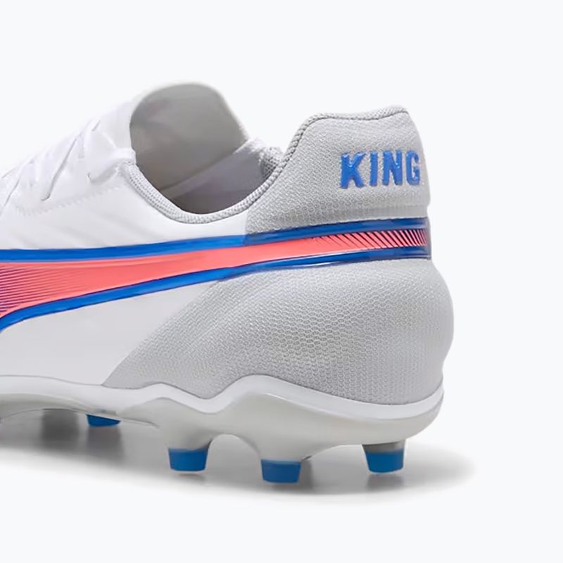 Buty piłkarskie PUMA King Match FG/AG puma white/bluemazing/flat light grey/sunset glow 13