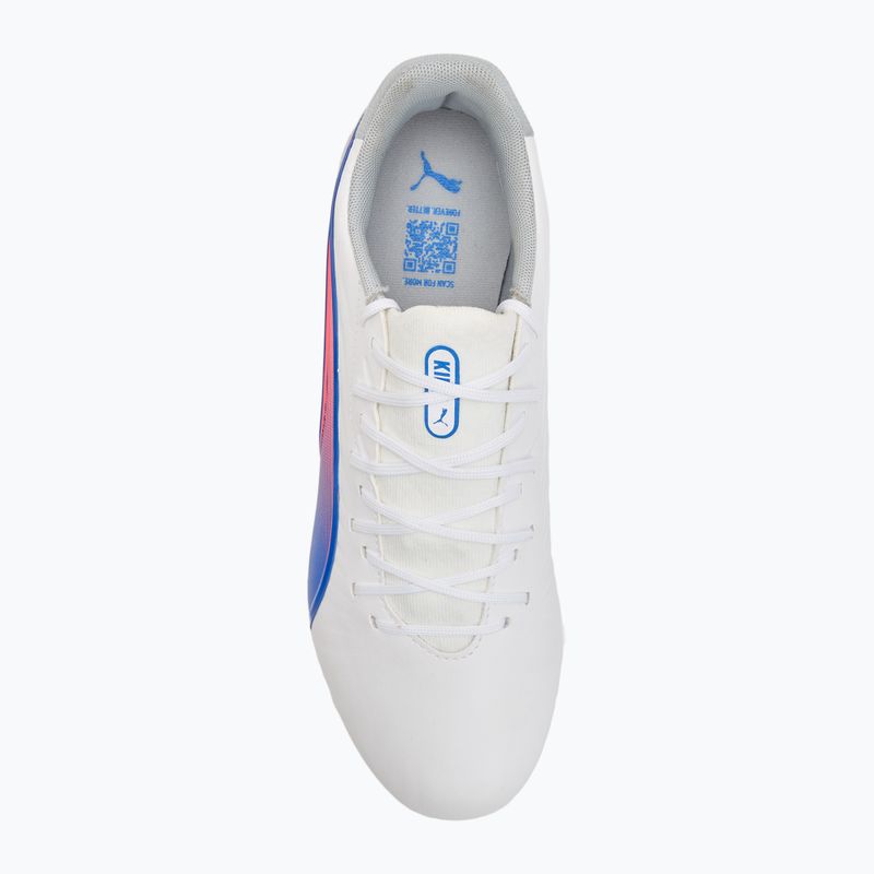 Buty piłkarskie PUMA King Match FG/AG puma white/bluemazing/flat light grey/sunset glow 5