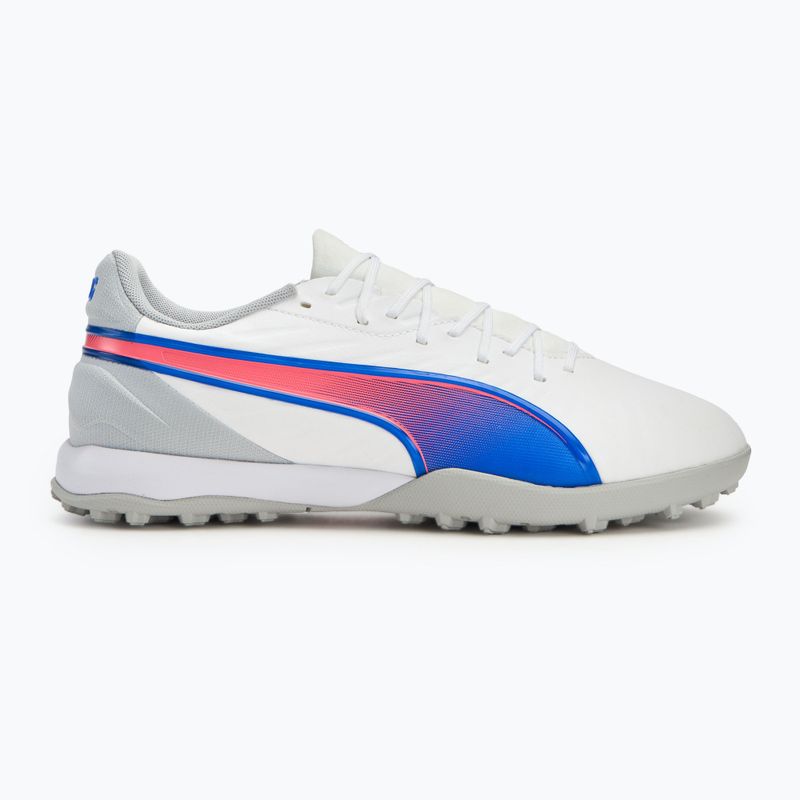 Buty piłkarskie PUMA King Match TT puma white/bluemazing/flat light grey/sunset glow 2