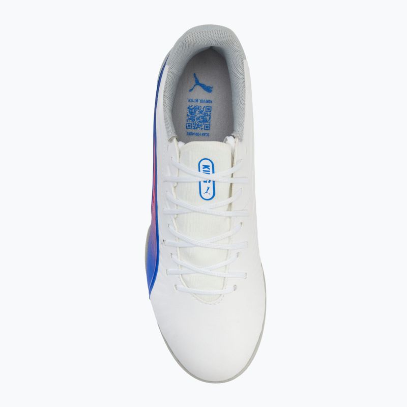 Buty piłkarskie PUMA King Match TT puma white/bluemazing/flat light grey/sunset glow 5