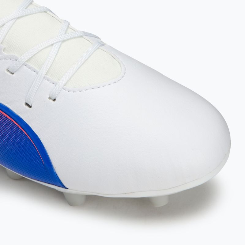 Buty piłkarskie dziecięce PUMA King Match FG/AG Jr puma white/bluemazing/flat light grey/sunset glow 7