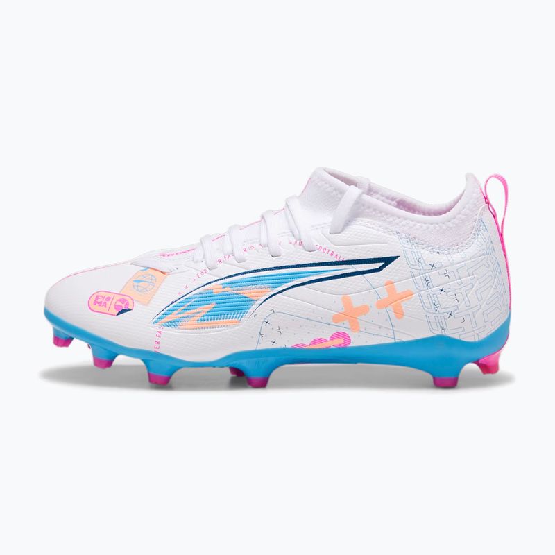 Buty piłkarskie dziecięce PUMA Ultra 5 Match Vol. Up FG/AG Jr puma white/luminous blue 2