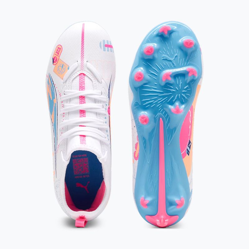 Buty piłkarskie dziecięce PUMA Ultra 5 Match Vol. Up FG/AG Jr puma white/luminous blue 4