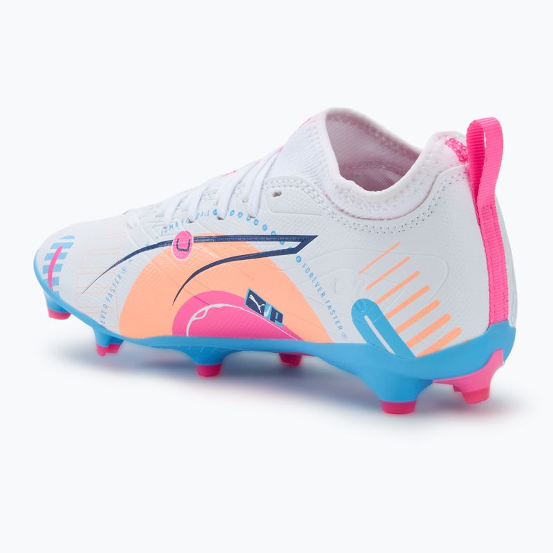 Buty piłkarskie dziecięce PUMA Ultra 5 Match Vol. Up FG/AG Jr puma white/luminous blue 2
