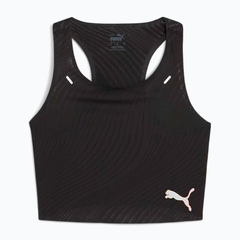 Top do biegania damski PUMA Run Ultraspun Crop puma black/ fireglow