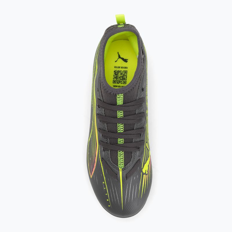 Buty piłkarskie dziecięce PUMA Ultra 5 Match FG/AG Jr matte aged silver/yellow alert/puma aged silver 5