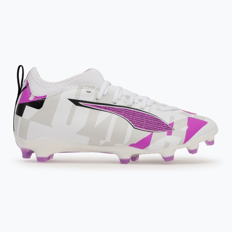 Buty piłkarskie dziecięce PUMA Ultra 5 Match Forever FG/AG Jr puma white/pure magenta/feather gray/puma black 2