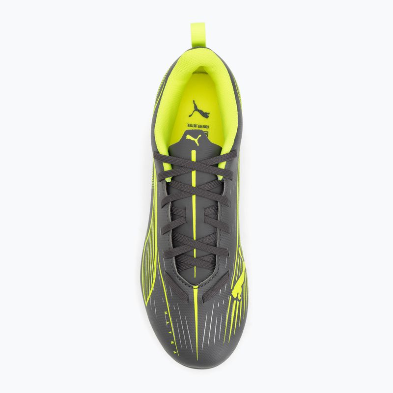 Buty piłkarskie dziecięce PUMA Ultra 5 Play FG/AG Jr matte aged silver/yellow alert/puma aged silver 5