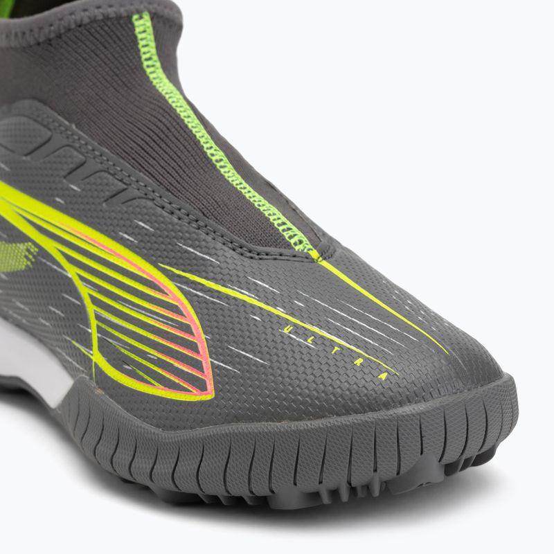 Buty piłkarskie dziecięce PUMA Ultra 5 Match+ LL TT + Mid Jr matte aged silver/yellow alert/puma aged silver 7