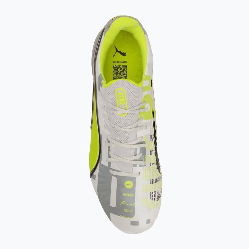 Buty piłkarskie męskie PUMA King Ultimate Forever FG/AG feather gray/electric lime/puma white/flat light gray 5