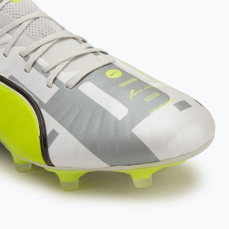 Buty piłkarskie męskie PUMA King Ultimate Forever FG/AG feather gray/electric lime/puma white/flat light gray 7