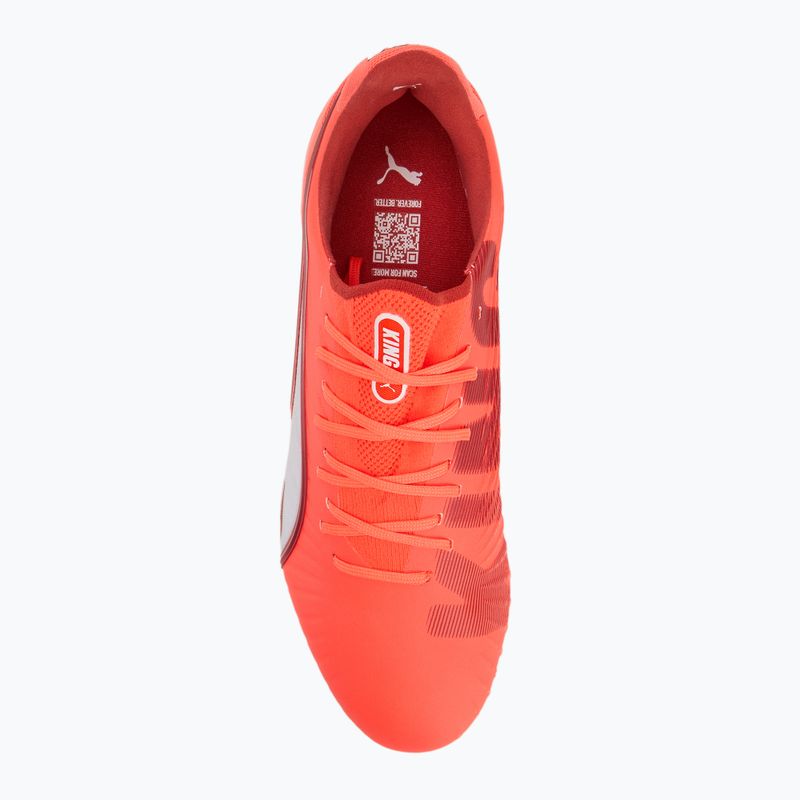 Buty piłkarskie męskie PUMA King Ultimate FG/AG glowing red/puma white/red fire 5