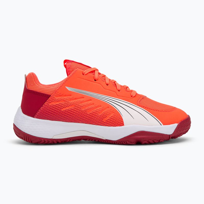 Buty do piłki ręcznej dziecięce PUMA Accelerate Jr glowing red/white/dark crimson/black 2