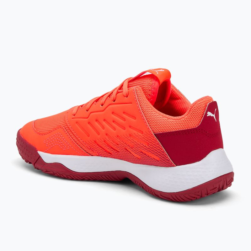 Buty do piłki ręcznej dziecięce PUMA Accelerate Jr glowing red/white/dark crimson/black 3