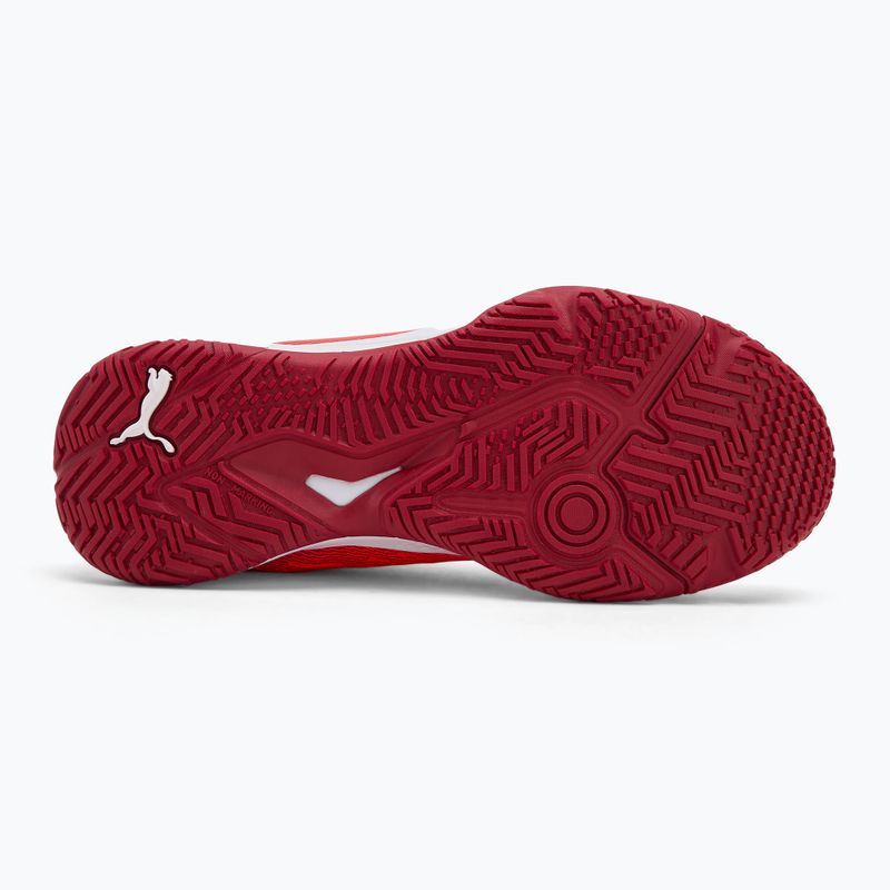 Buty do piłki ręcznej dziecięce PUMA Accelerate Jr glowing red/white/dark crimson/black 4