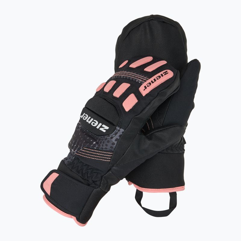 Rękawice narciarskie dziecięce ZIENER Luron Aquashield PR Mitten black/pink vani