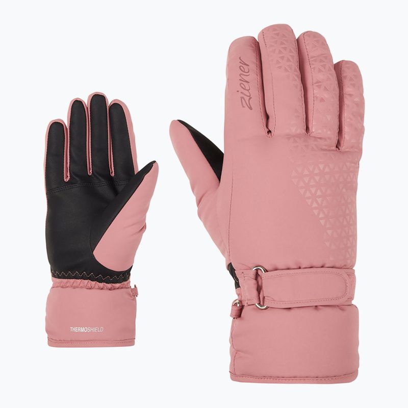 Rękawice narciarskie damskie ZIENER Kisar Aquashield rose blossom