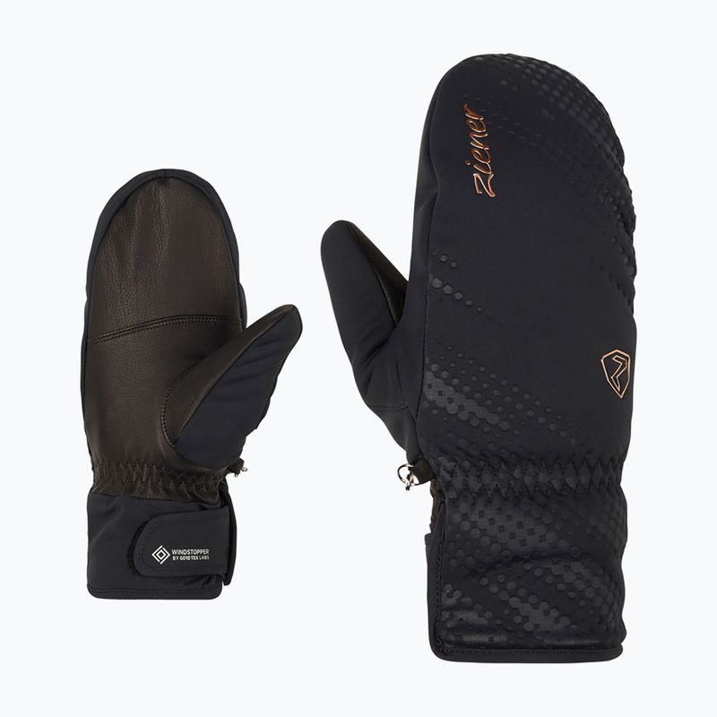 Rękawice narciarskie damskie ZIENER Karoia WS PR Mitten black/rose metallic 7
