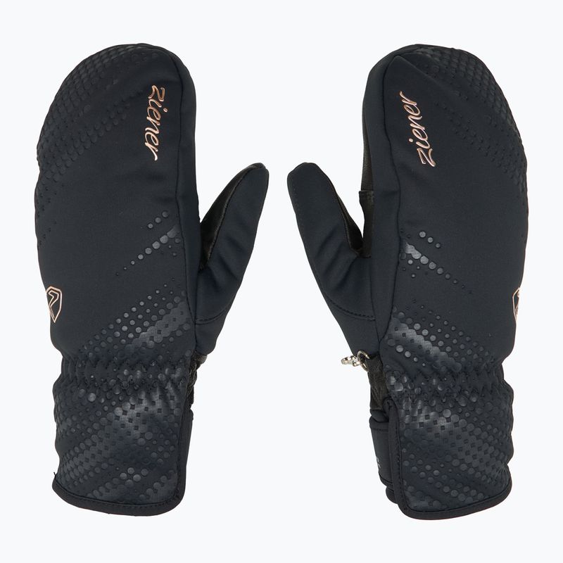 Rękawice narciarskie damskie ZIENER Karoia WS PR Mitten black/rose metallic 3