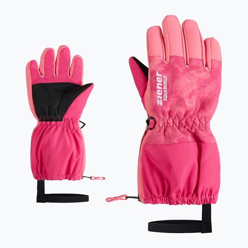 Rękawice narciarskie dziecięce ZIENER Levio AS Minis tie dye pop pink