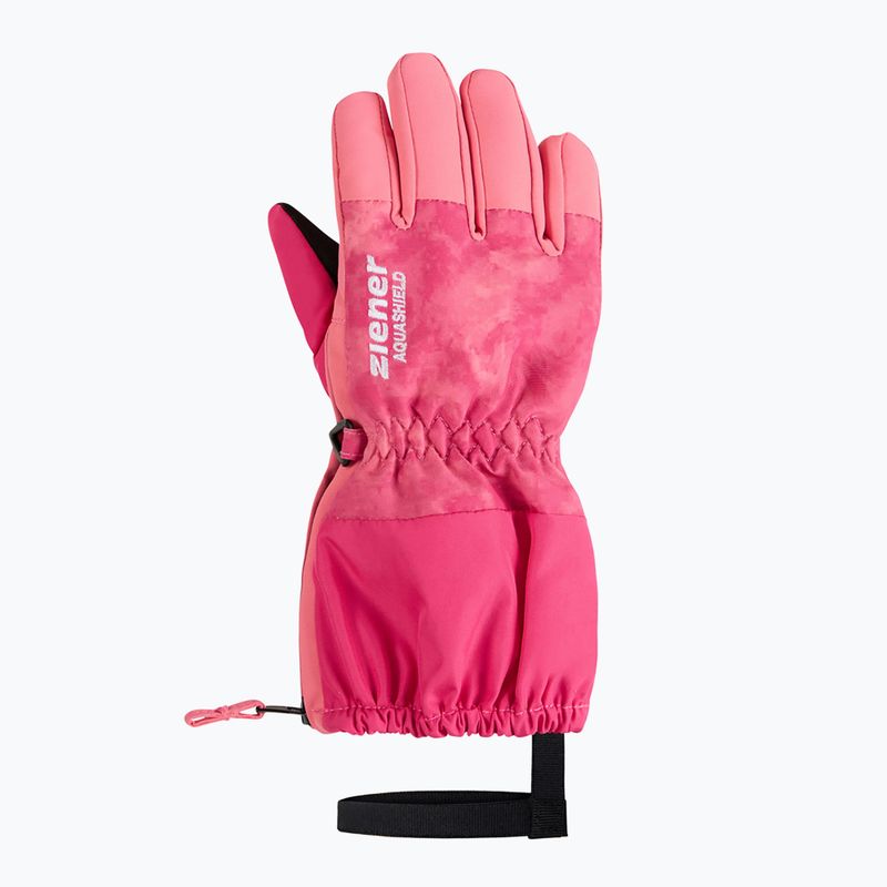 Rękawice narciarskie dziecięce ZIENER Levio AS Minis tie dye pop pink 2
