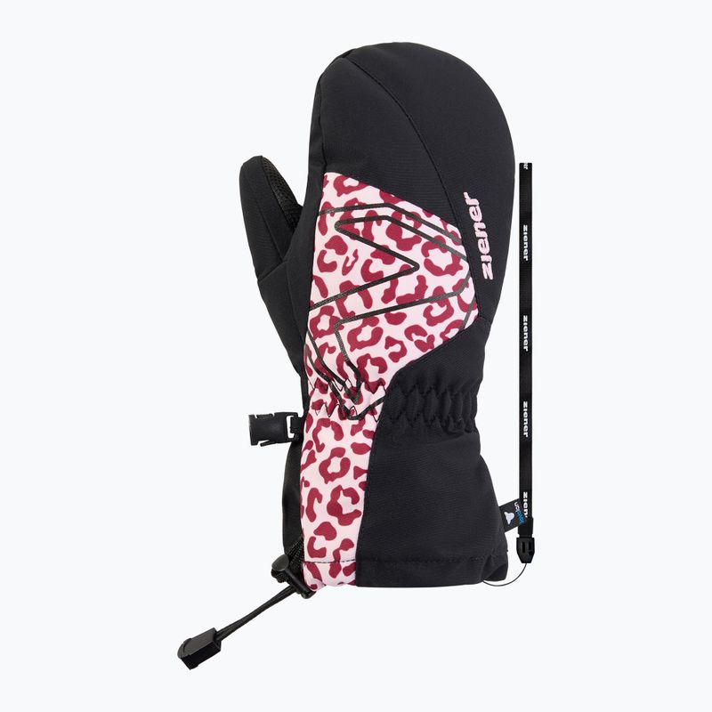 Rękawice narciarskie dziecięce ZIENER Lavalino-Z Aquashield AW Mitten black/red leo 2