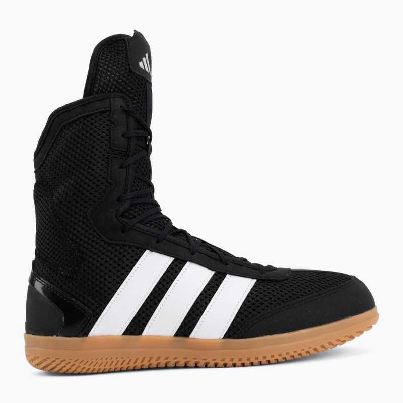 Buty bokserskie męskie adidas Box Hog Wide black/white 2