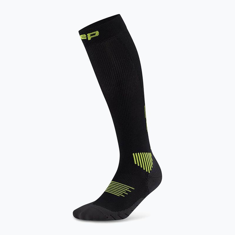 Skarpety kompresyjne damskie CEP Run Tall 5.0 black/lime 2