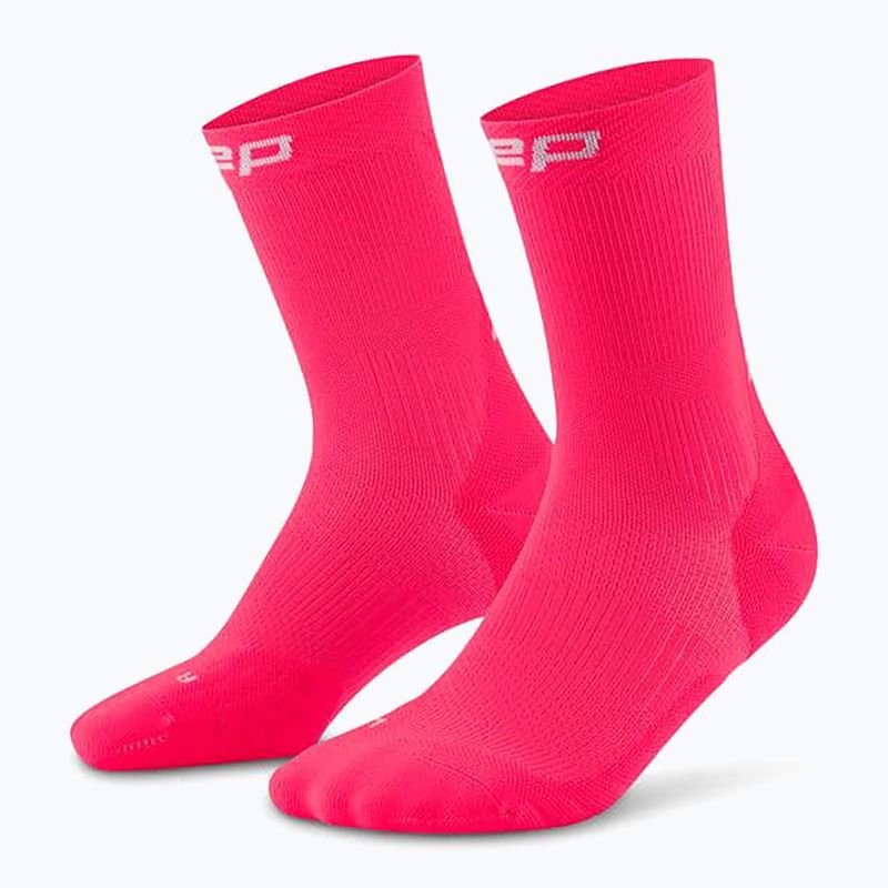 Skarpety kompresyjne damskie CEP Run Mid Cut 5.0 pink