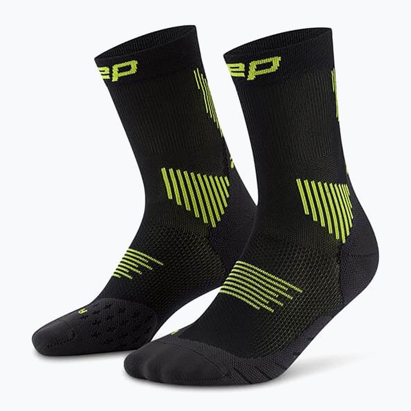 Skarpety kompresyjne damskie CEP Run Mid Cut 5.0 black/lime