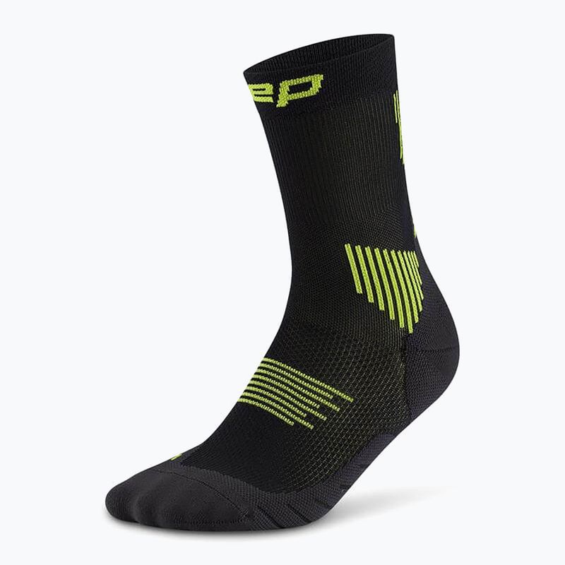 Skarpety kompresyjne damskie CEP Run Mid Cut 5.0 black/lime 2