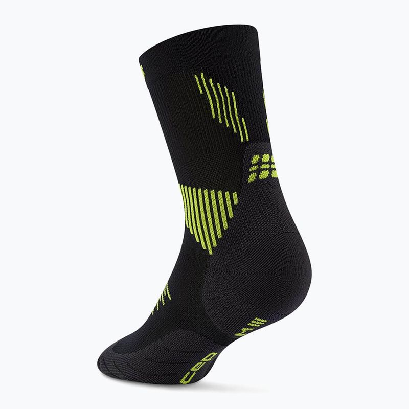 Skarpety kompresyjne męskie CEP Run Mid Cut 5.0 black/lime 3