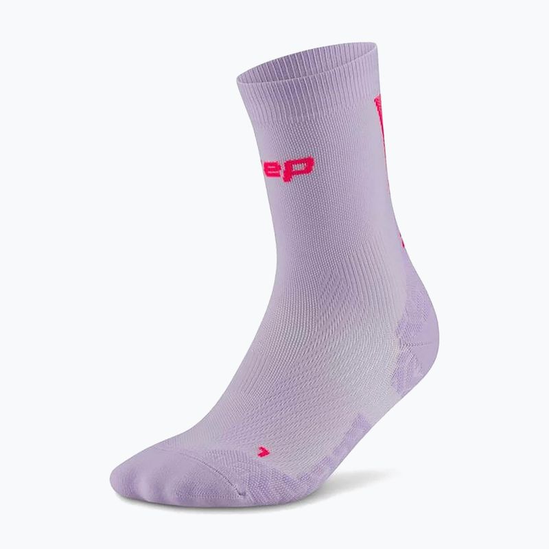 Skarpety kompresyjne męskie CEP Ultralight Mid Cut 4.0 lilac/pink 2