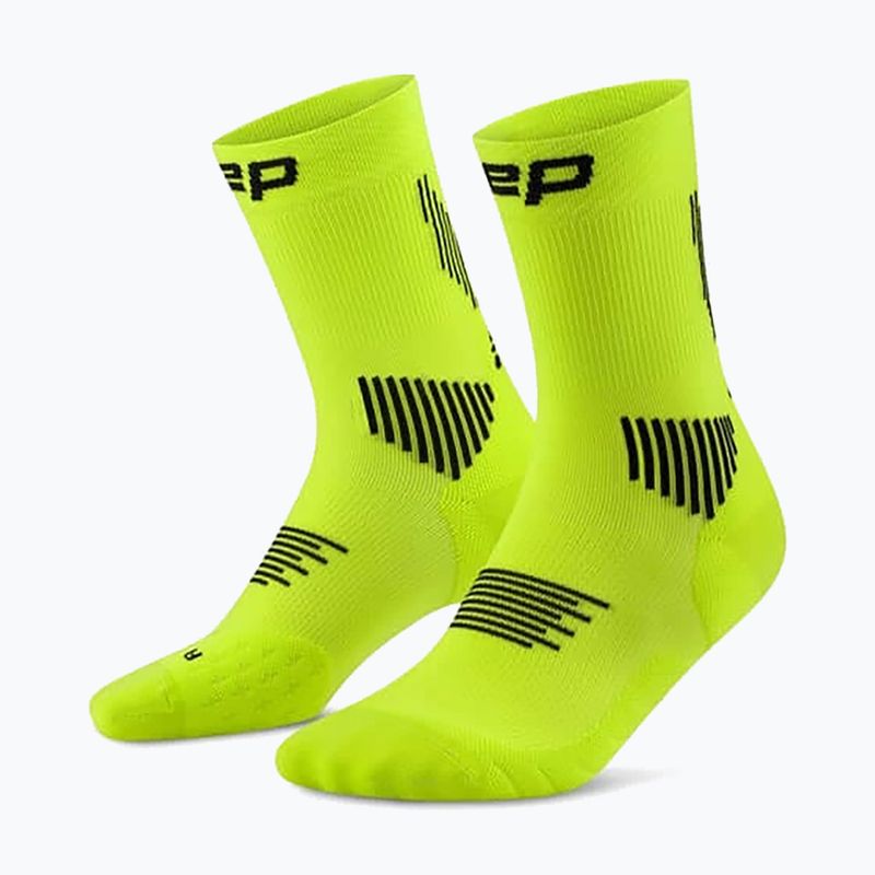 Skarpety kompresyjne męskie CEP Run Mid Cut 5.0 lime/black