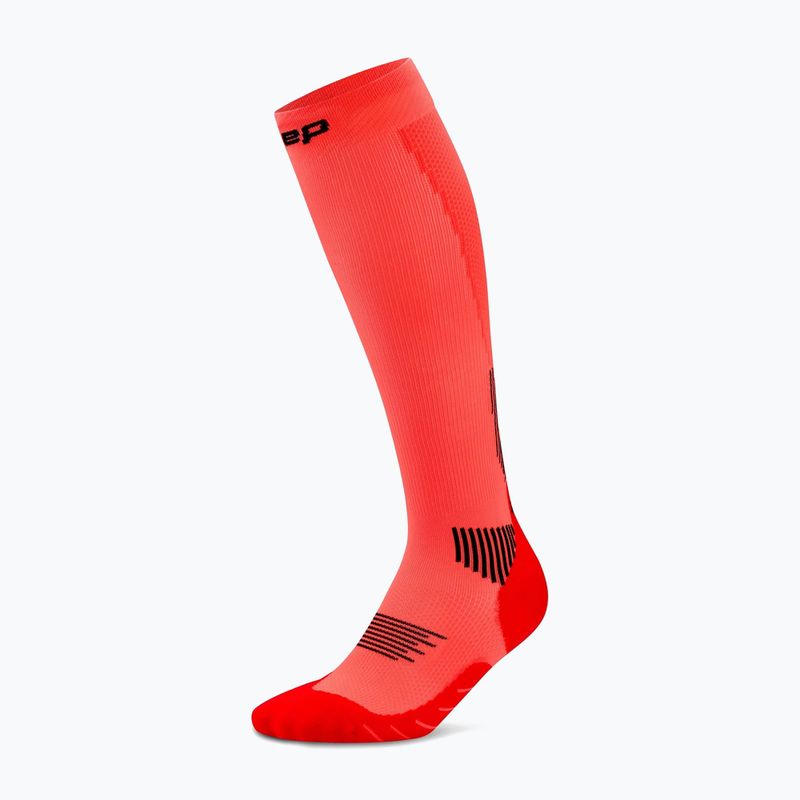 Skarpety kompresyjne damskie CEP Run Tall 5.0 neon coral 2