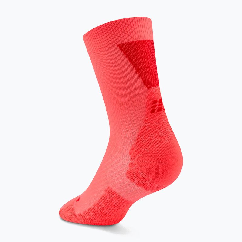 Skarpety damskie CEP Ultralight Mid Cut 4.0 neon coral/red 3