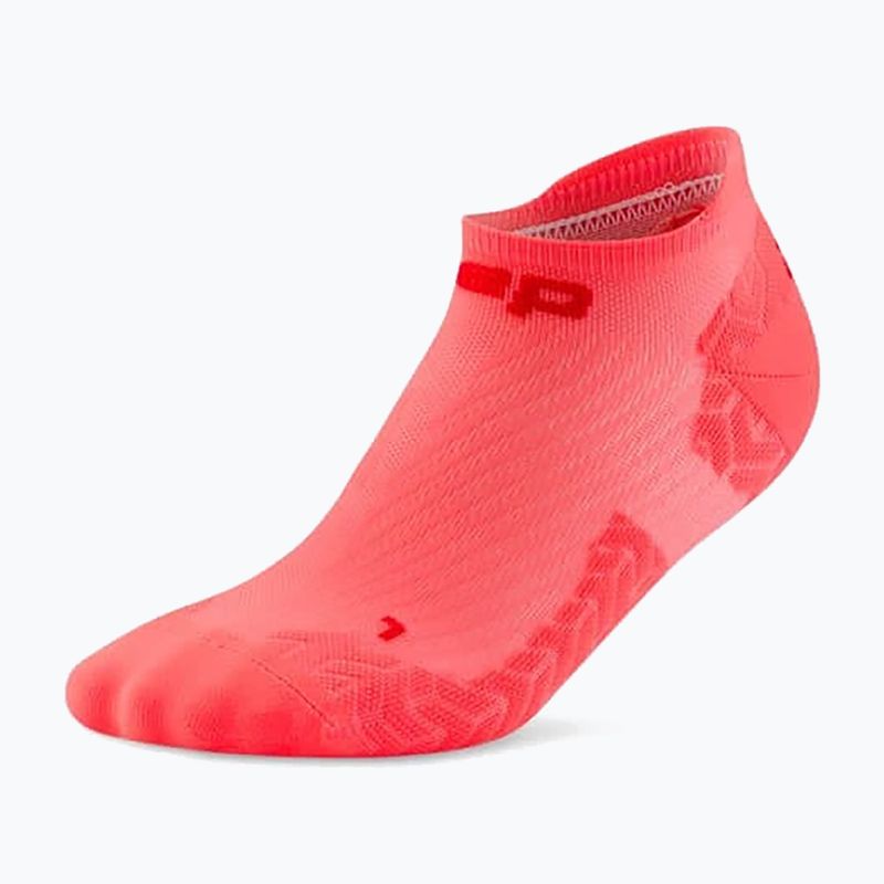 Skarpety kompresyjne męskie CEP Ultralight No Show 4.0 neon coral/red 2