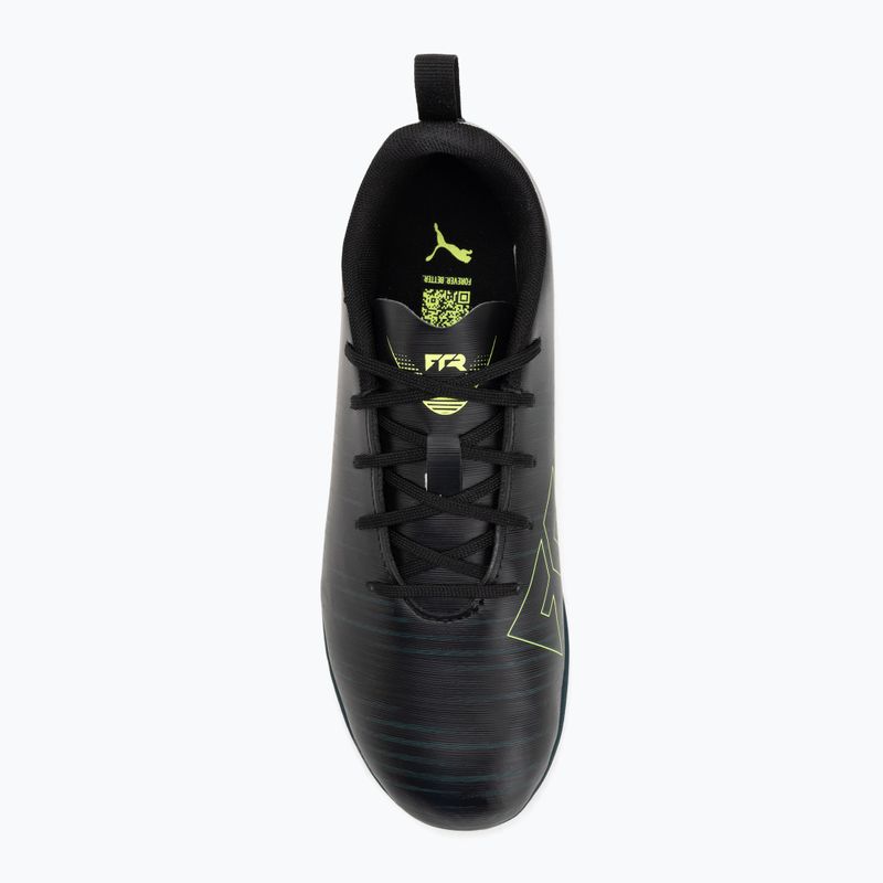 Buty piłkarskie dziecięce PUMA Future 8 Play It Jr puma black/fizzy light/green terrain 5