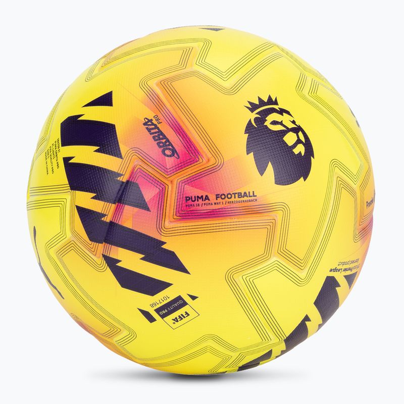 Piłka do piłki nożnej PUMA Orbita Pro PL Lights FIFA Quality fluo yellow/multicolor rozmiar 5 2